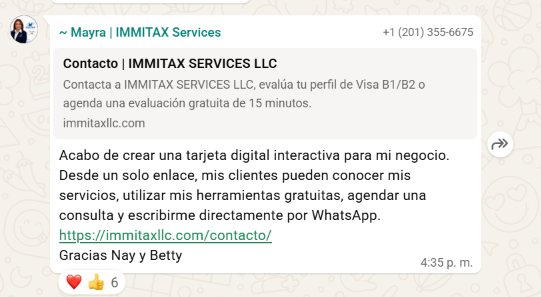 Testimonio de participante que creó una tarjeta digital interactiva para su negocio