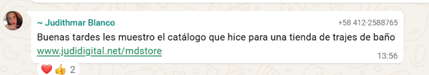 Testimonio de participante que creó un catálogo para una tienda